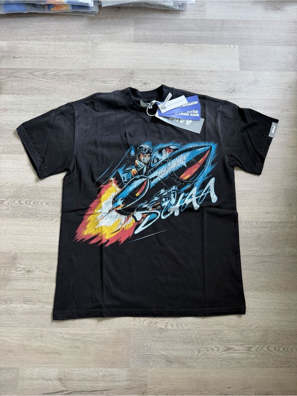 DUAA Black Rocket Graphic Short Sleeve Tee
